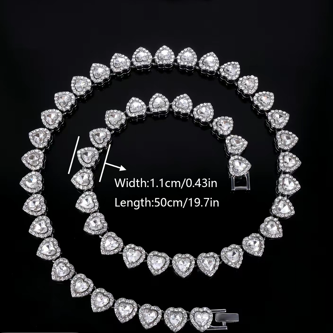 LoveDiamond Cut CZ Tennis Necklace Mens Womens Iced Bling Gemstone Chain Collar